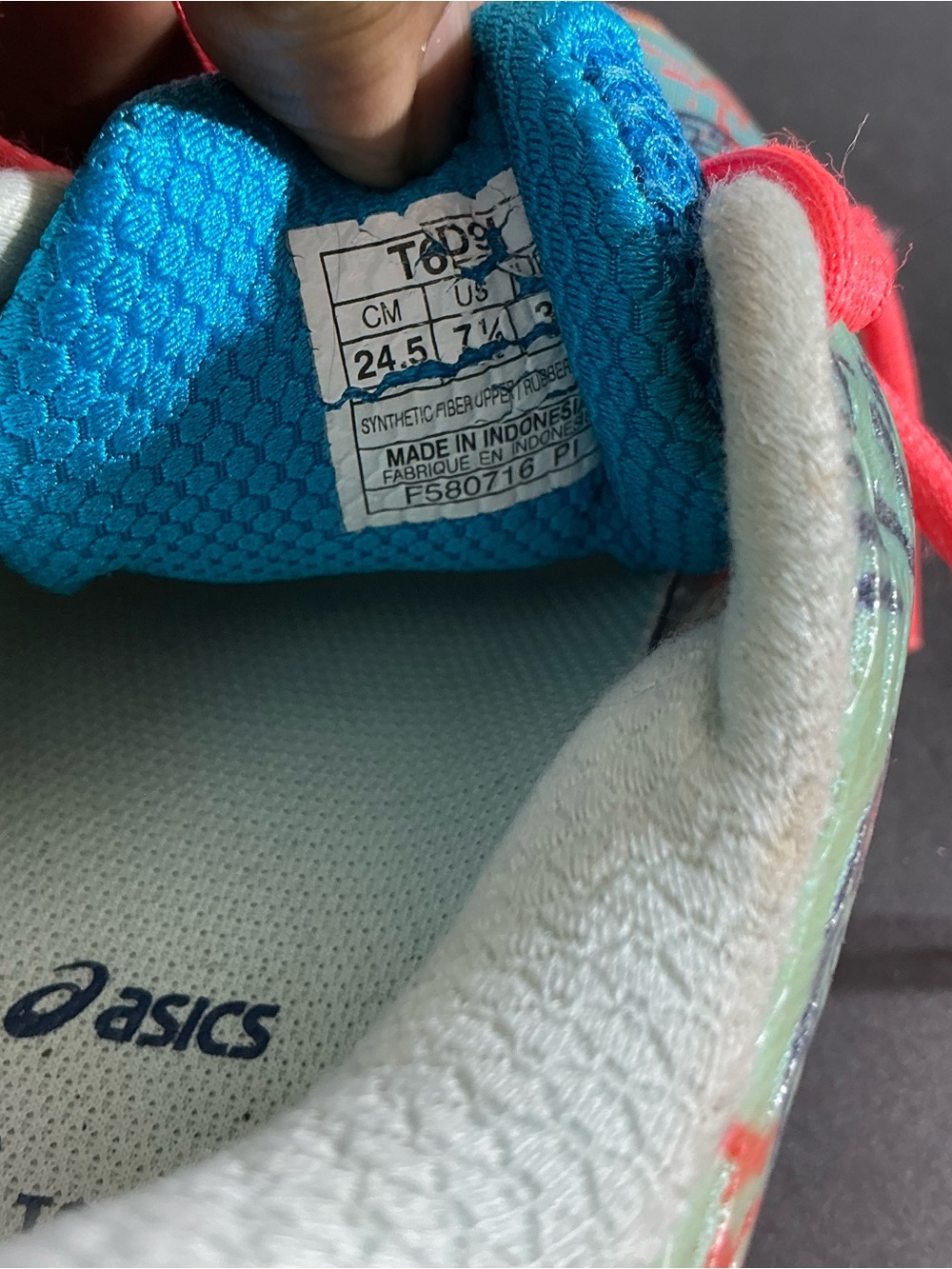 ASICS Kids Teal and Coral Graphic Sneakers - Picture 8 of 8